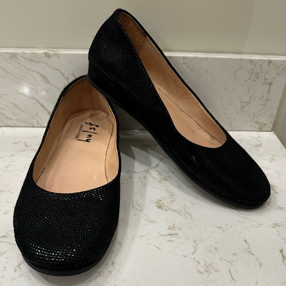French Sole Shoes - French Sole fs/ny Handmade in Italy Zeppa Black Wave 8.5